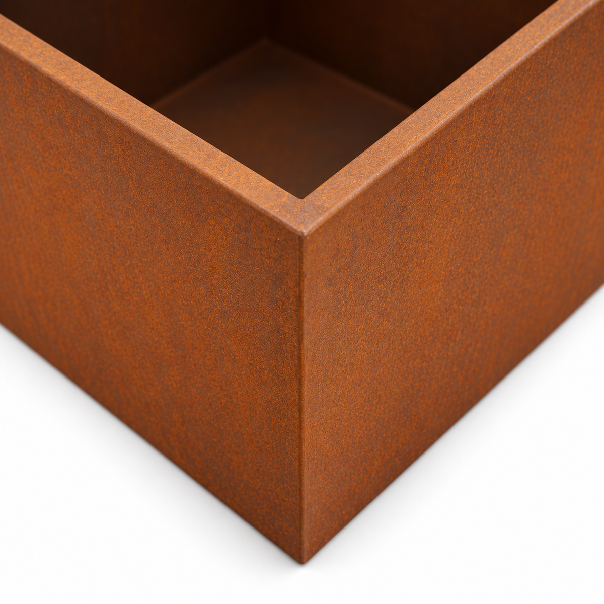 Corten Steel Cube Planter 18" — 14 Gauge Weathering Steel