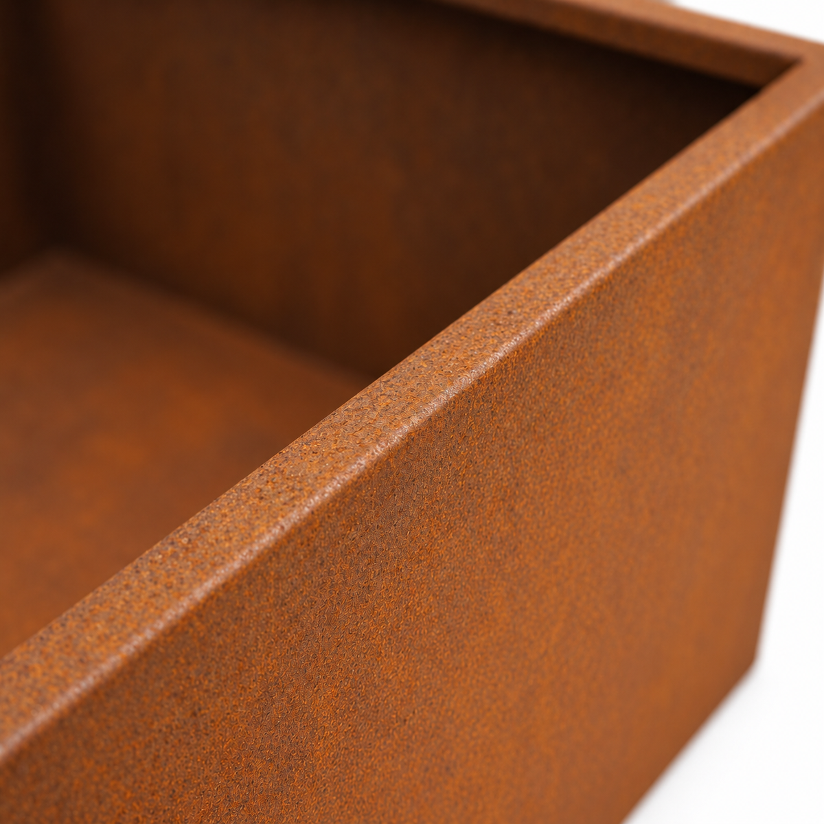 Corten Steel Cube Planter 18" — 14 Gauge Weathering Steel