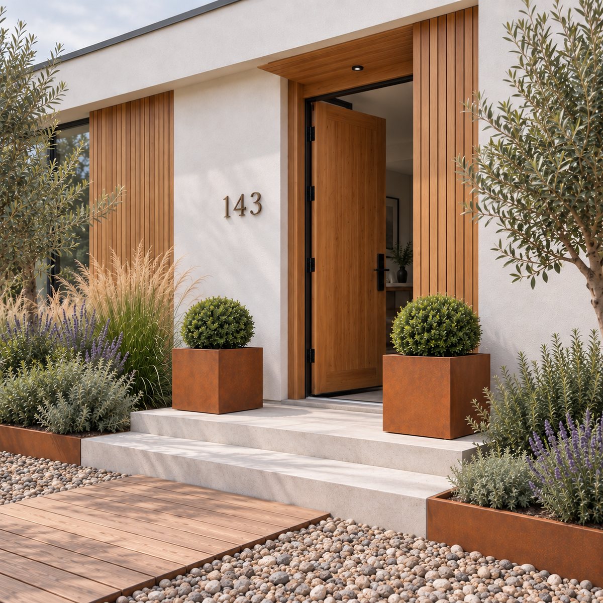Corten Steel Cube Planter 18" — 14 Gauge Weathering Steel