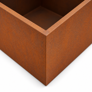 Corten Steel Cube Planter 18" — 14 Gauge Weathering Steel