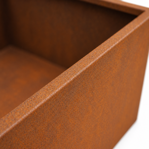 Corten Steel Cube Planter 18" — 14 Gauge Weathering Steel