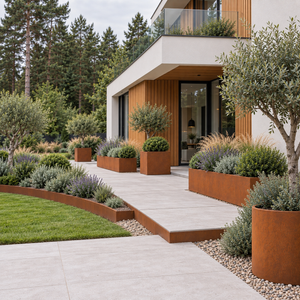 Corten Steel Cube Planter 18" — 14 Gauge Weathering Steel