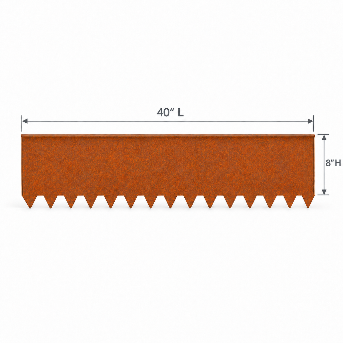 Corten Steel Landscape Edging 8" — 14 Gauge, 5-Pack (16.5 ft)