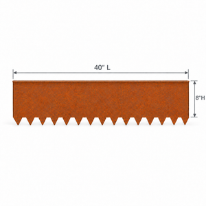 Corten Steel Landscape Edging 8" — 14 Gauge, 5-Pack (16.5 ft)