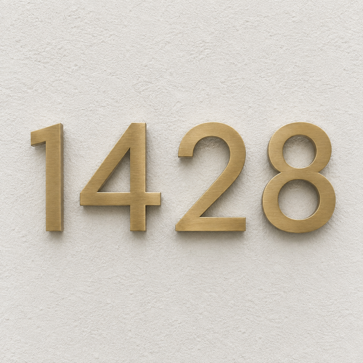 Modern Floating House Numbers — Solid Brass, 6" & 8"