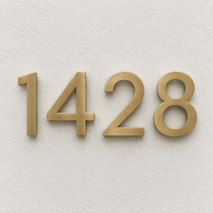Modern Floating House Numbers — Solid Brass, 6" & 8"