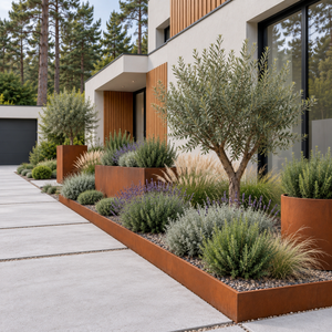 Corten Steel Landscape Edging 8" — 14 Gauge, 5-Pack (16.5 ft)