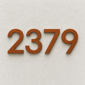 Modern Floating House Numbers — Corten Steel, 6" & 8"