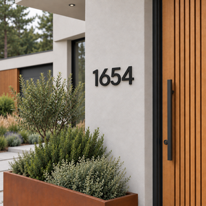 Modern Floating House Numbers — Matte Black, 6" & 8"